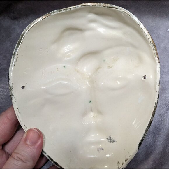 Vintage 80s Gold Masquerade Ceramic Decor Mask Faces - Picture 11 of 12